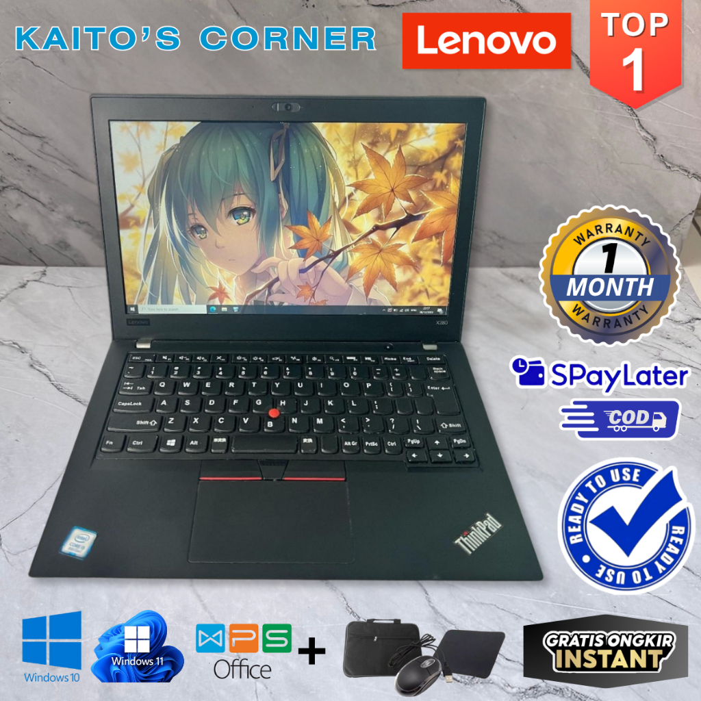 [Bekas] Laptop Lenovo Thinkpad X280 Core i5/i7 Gen 7/8 - Layar 12,5" Inch SECOND BERKUALITAS GARANSI