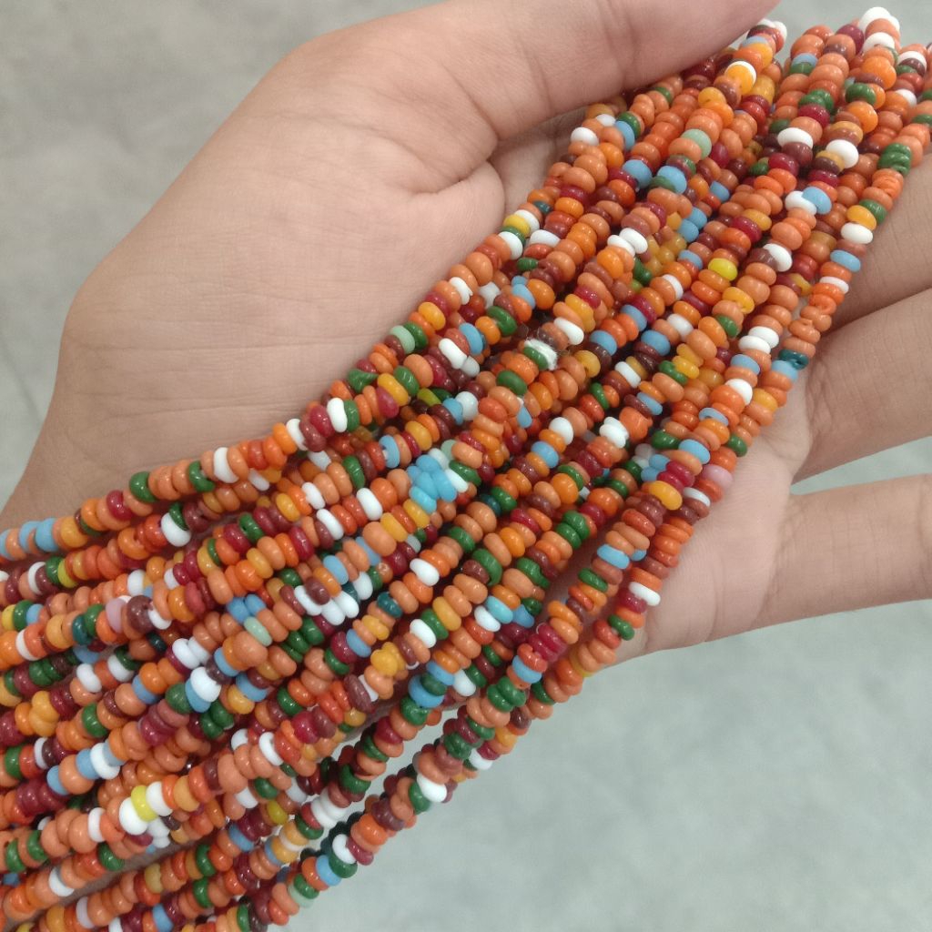 Manik abon pelangi/manik jombang/aksesoris murah/kerajinan tangan