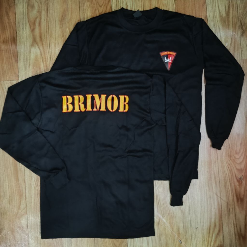Kaos Brimob Hitam Panjang / PDO Panjang Brimob / Kaos Brimob Panjang