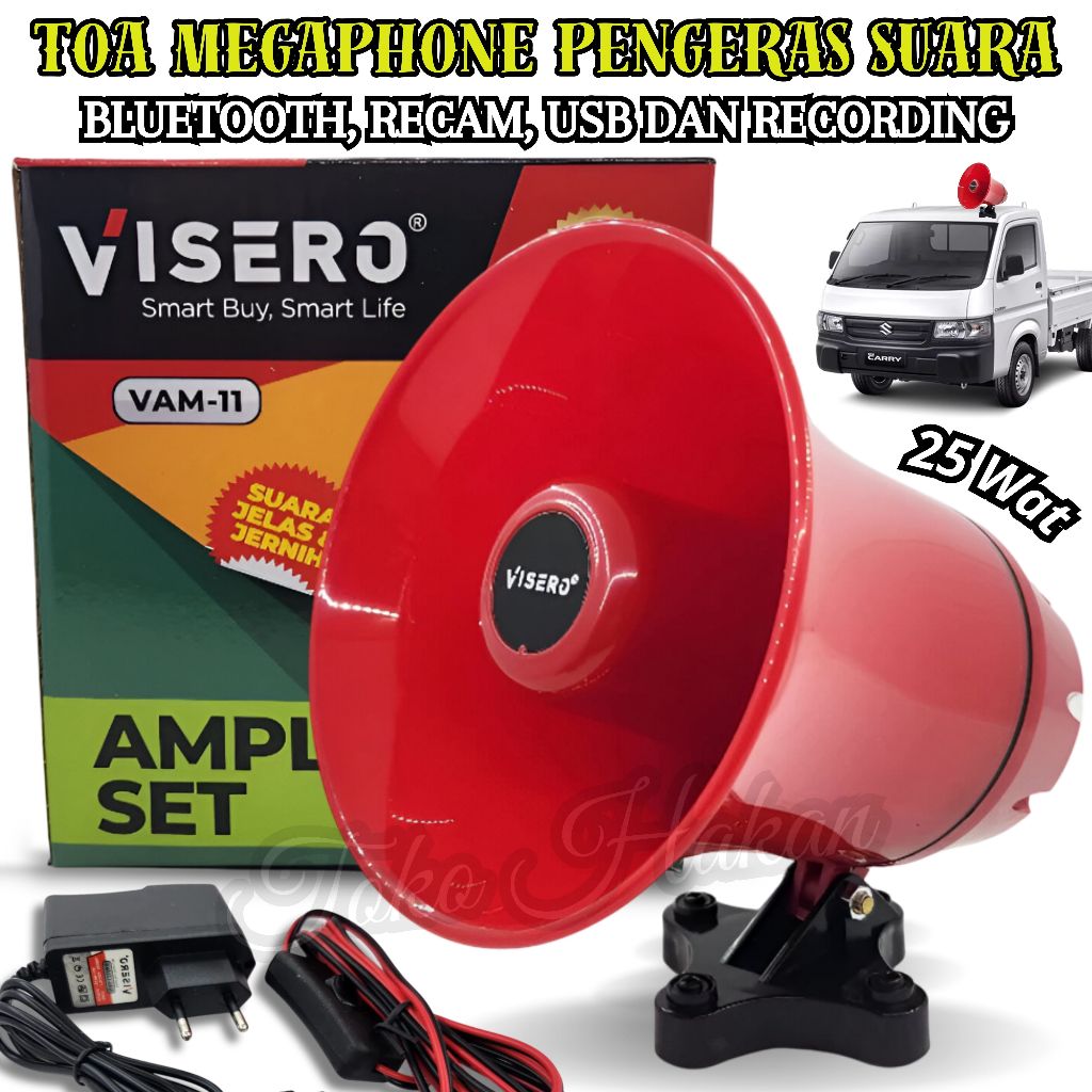Toa Speaker Pengeras Suara Kabel 25Watt - Toa Pengeras Suara Bluetooth Visero Vam-11 - Megaphone Aud