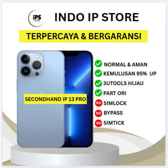 IP 13 Pro 128GB 256GB Second Inter Fullset LCD ORI 100 Good Condition No Minus No Refurbis No Rekond