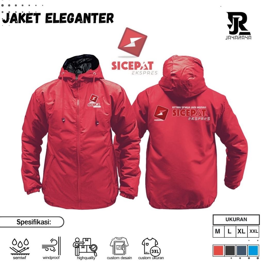 JAKET CUSTOM SICEPAT EXPRES JAKET KURIR TEBAL SEMIWATERPROOF
