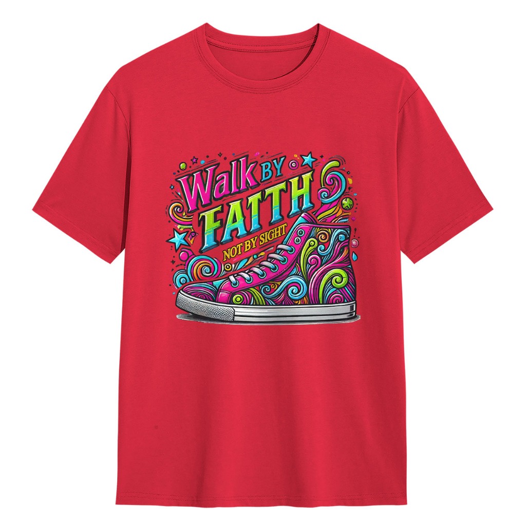 Kaos Distro Walk by Faith Not by Sight T-shirt Distro Unisex Pria Wanita Baju Kata Keren Motivasi Le