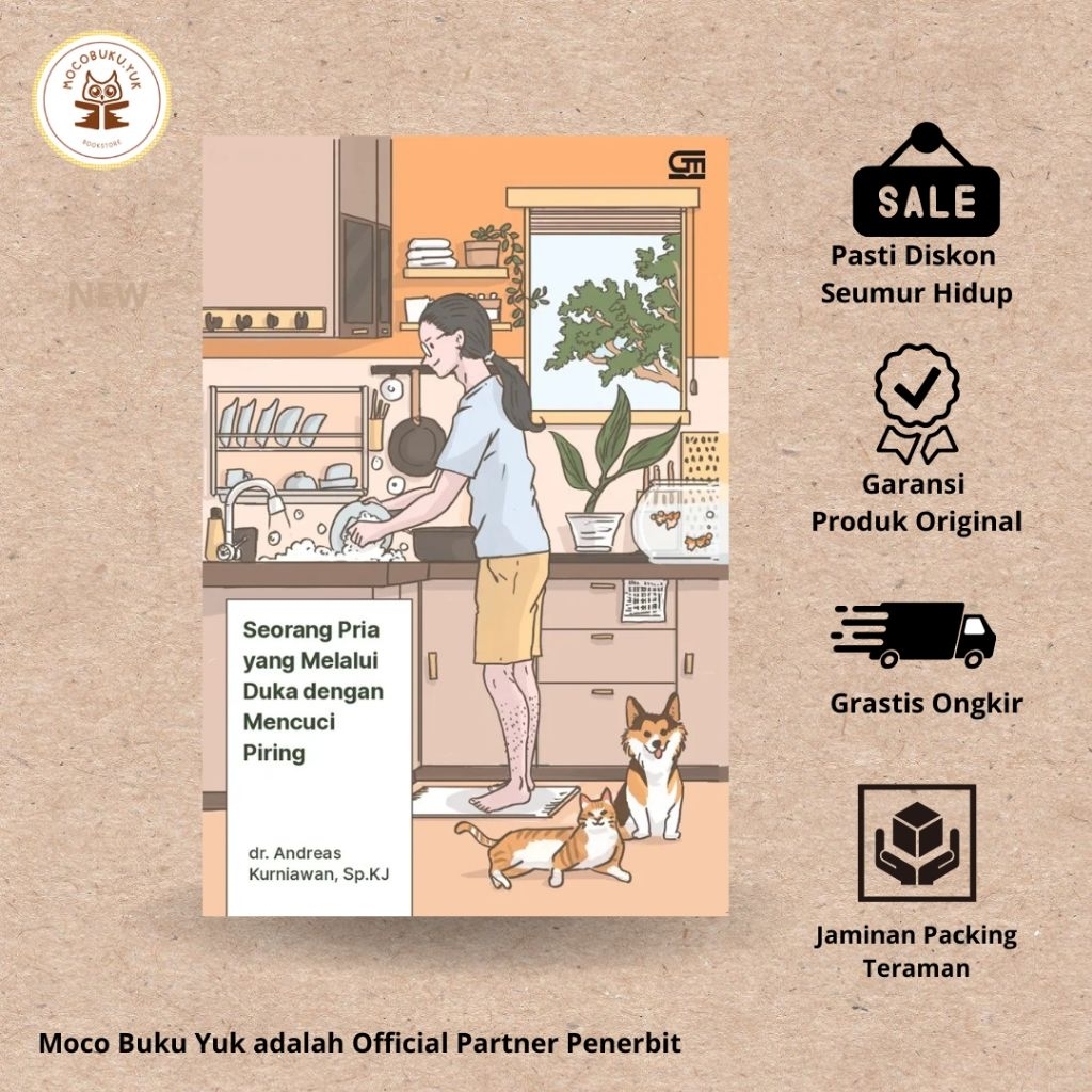 Seorang Pria yang Melalui Duka dengan Mencuci Piring