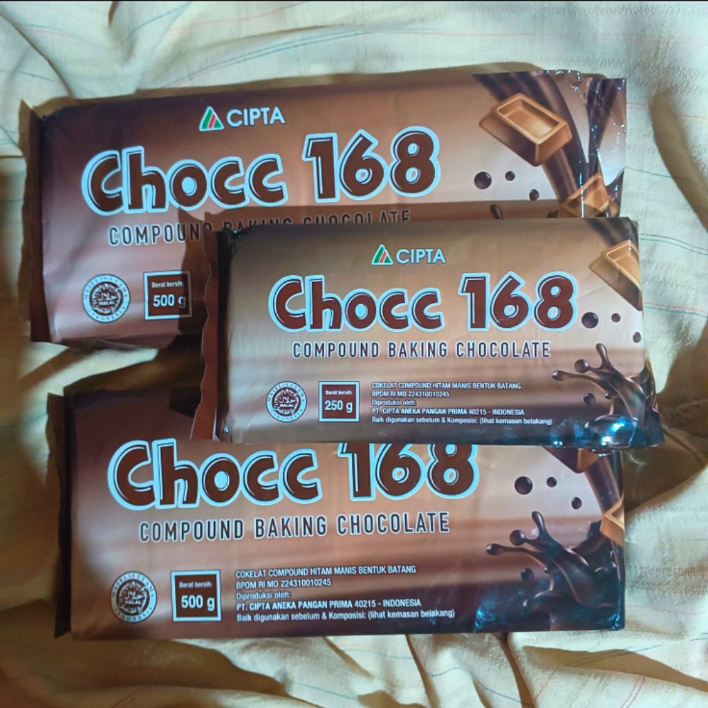 

Chocc 168 Compound Baking Chocolate / Coklat Batang Kemasan 250gr dan 500gr