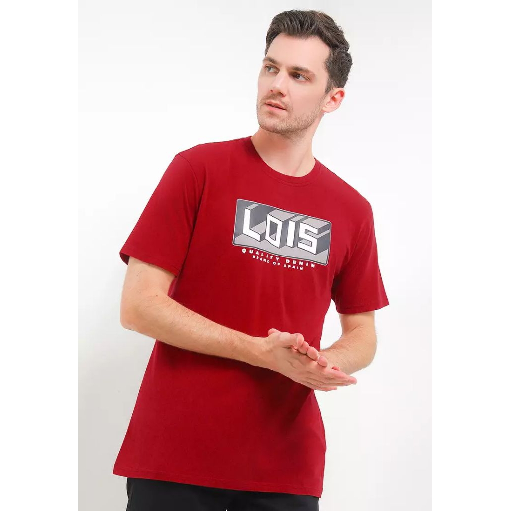 Cotton Jersey 30's T-shirt KSL2327 KAOS T-shirt LOIS ORIGINAL PRIA TERBARU MERAH MARUN MAROOn