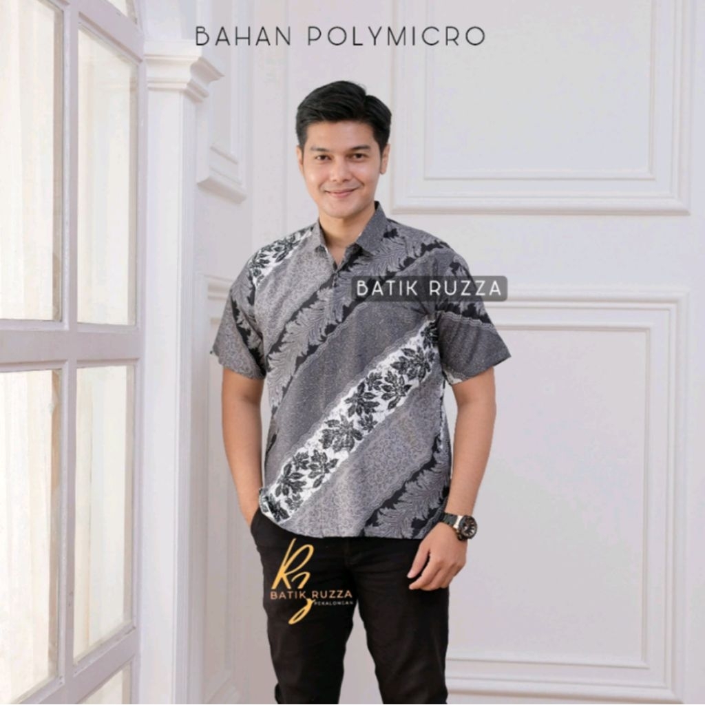 Baju Kemeja Atasan Batik Pria Ruzza Motif