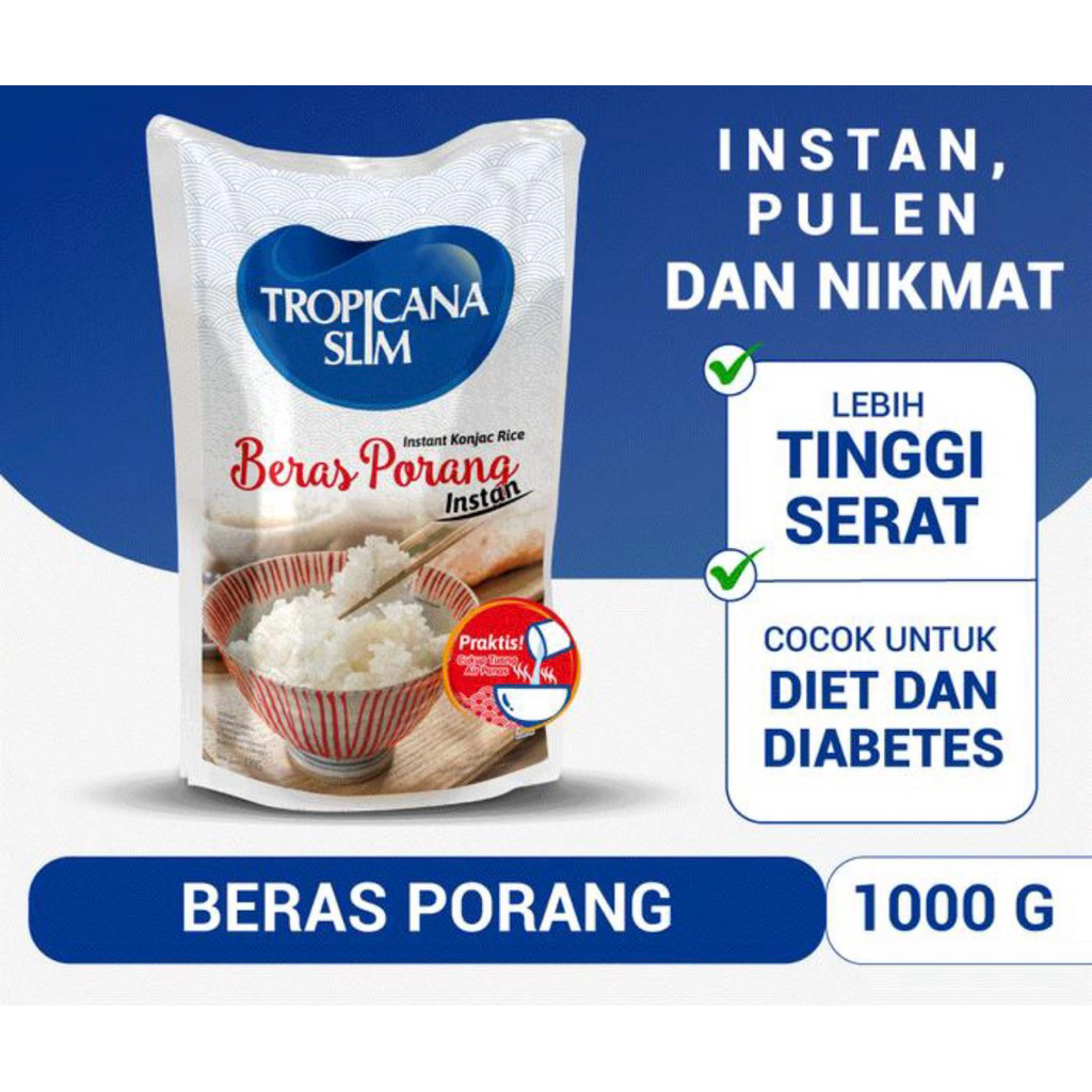 

Beras Porang Instant Tropicana Slim 1kg Beras Diet Diabetes