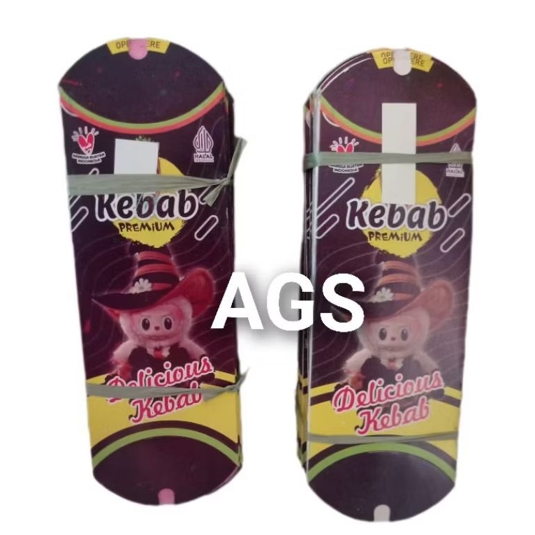 

100 Lembar Dus kebab ukuran 24 cm x 9 cm bahan ivory putih // Kemasan kebab bahan ivory