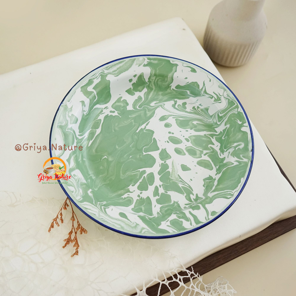 GRIYA NATURE [COD] Piring Blirik 22cm | Piring Makan Jadul | Piring Saji Jaman Dulu | Piring Kaleng 