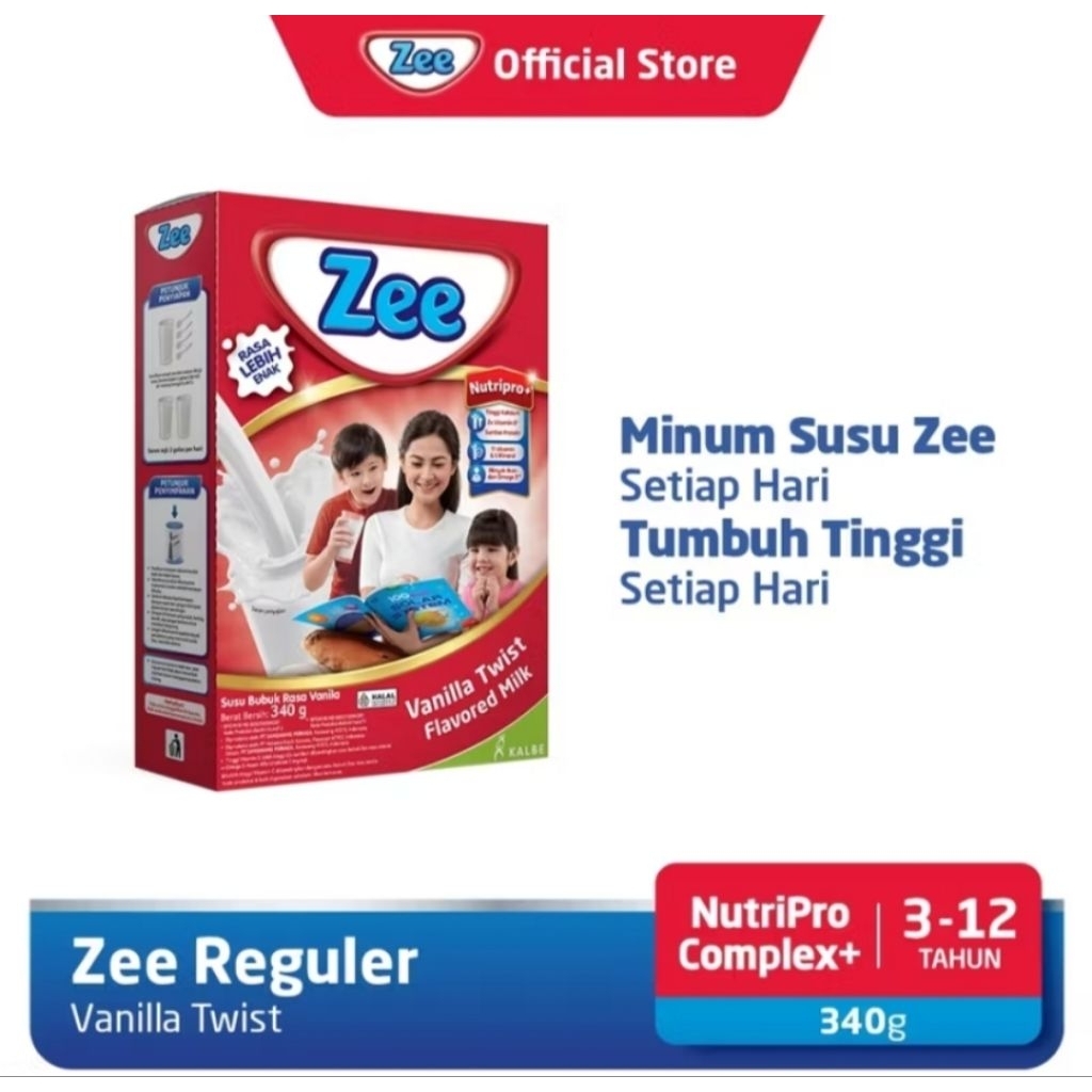 

Zee •| Zee Vanila 340gr •| Nutrisi untuk usia 3-12 tahun