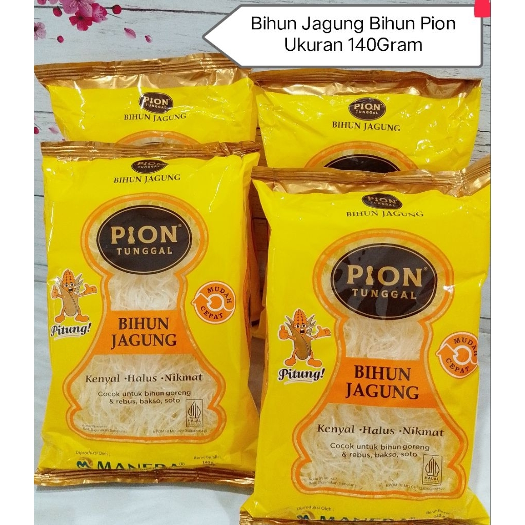 

Bihun Jagung PION TUNGGAL Pitung! Kenyal, Halus, Nikmat 140gram @Isi 24 Pack ( 1 Ball )