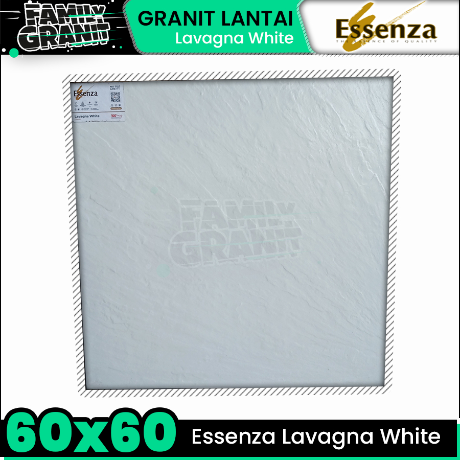 Granit Kasar 60x60 Essenza Lavagna White Motif Batu Putih Tekstur Matte