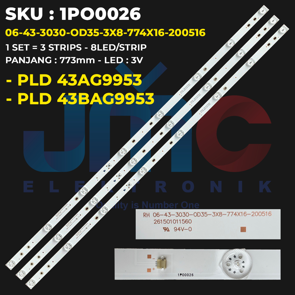 Backlight TV Polytron 43 Inch PLD-43AG9953 43BAG9953 43S883