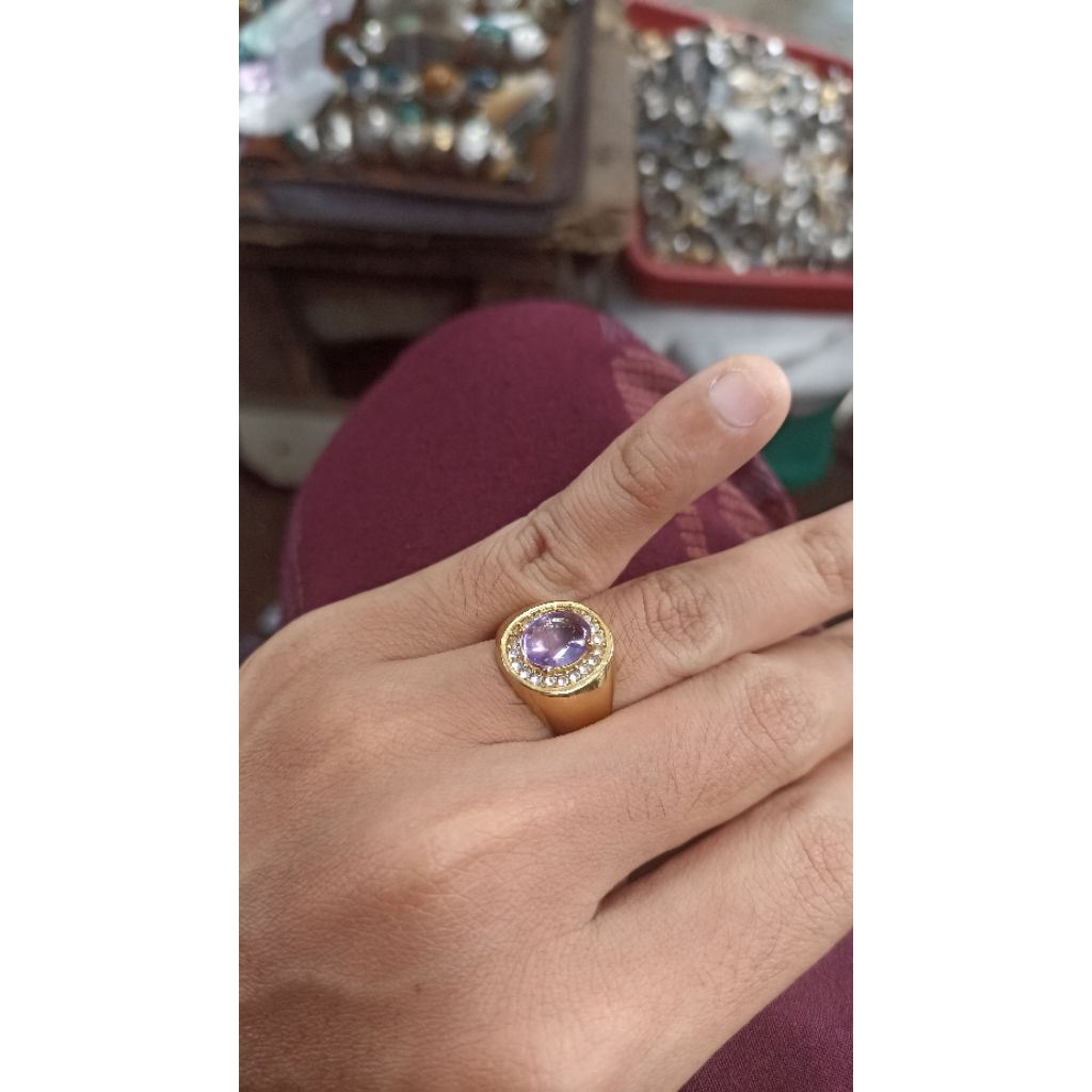 batu kecubung amethyst bungur asli alam