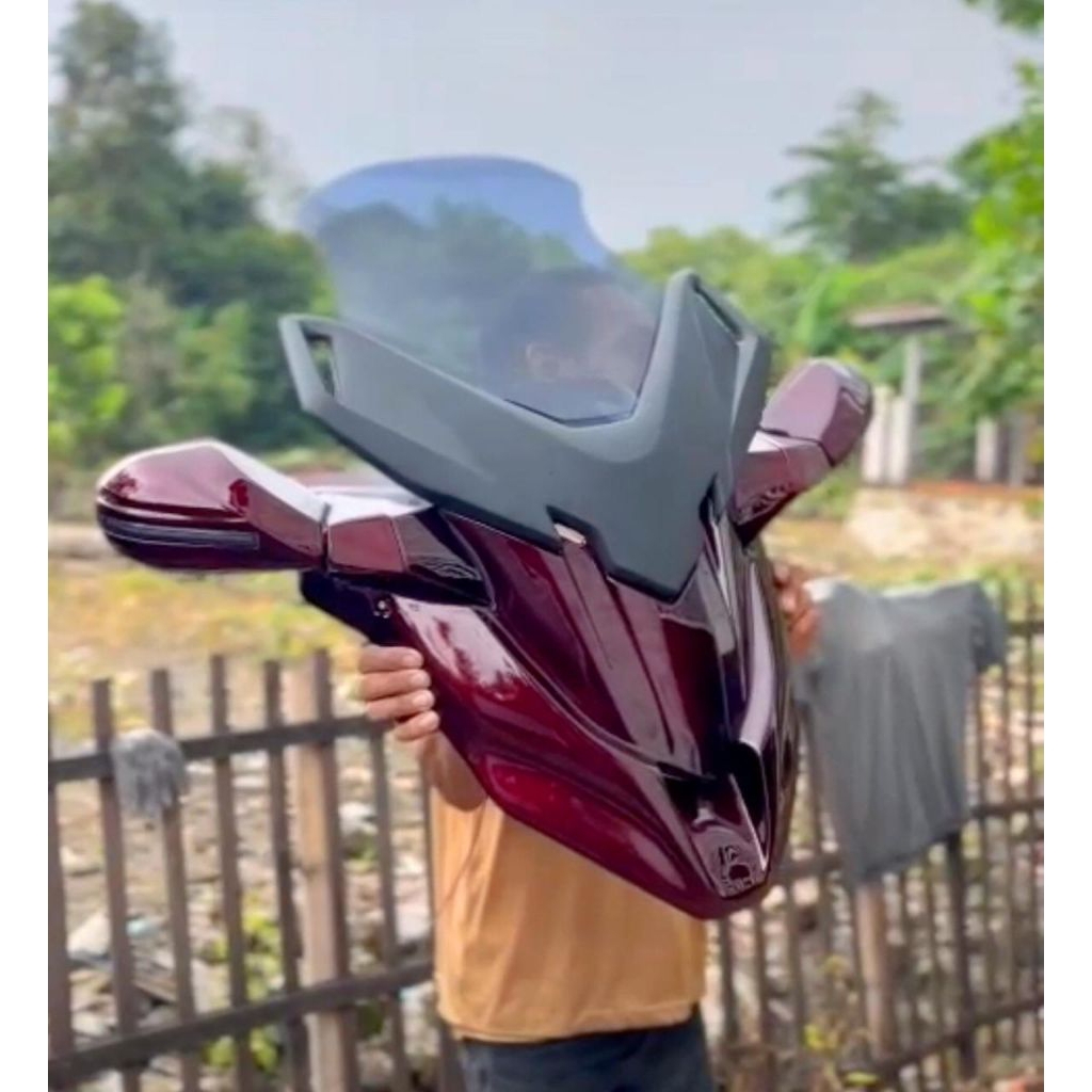 Frame kedok tameng topeng pcx 160 2025 roadsync model forza plus visor dan spion lipat
