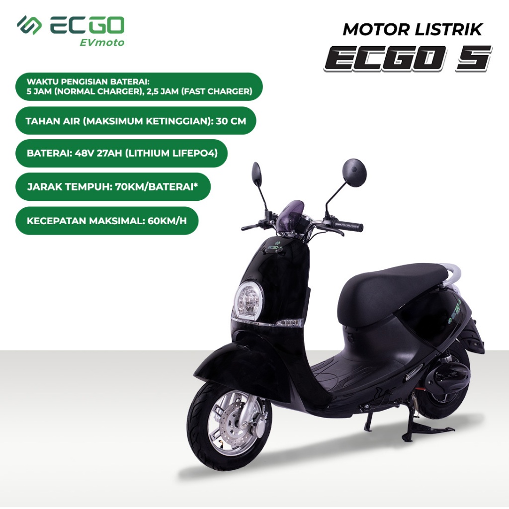 ECGO 5 Motor Listrik - IRON BLACK, OFF THE ROAD