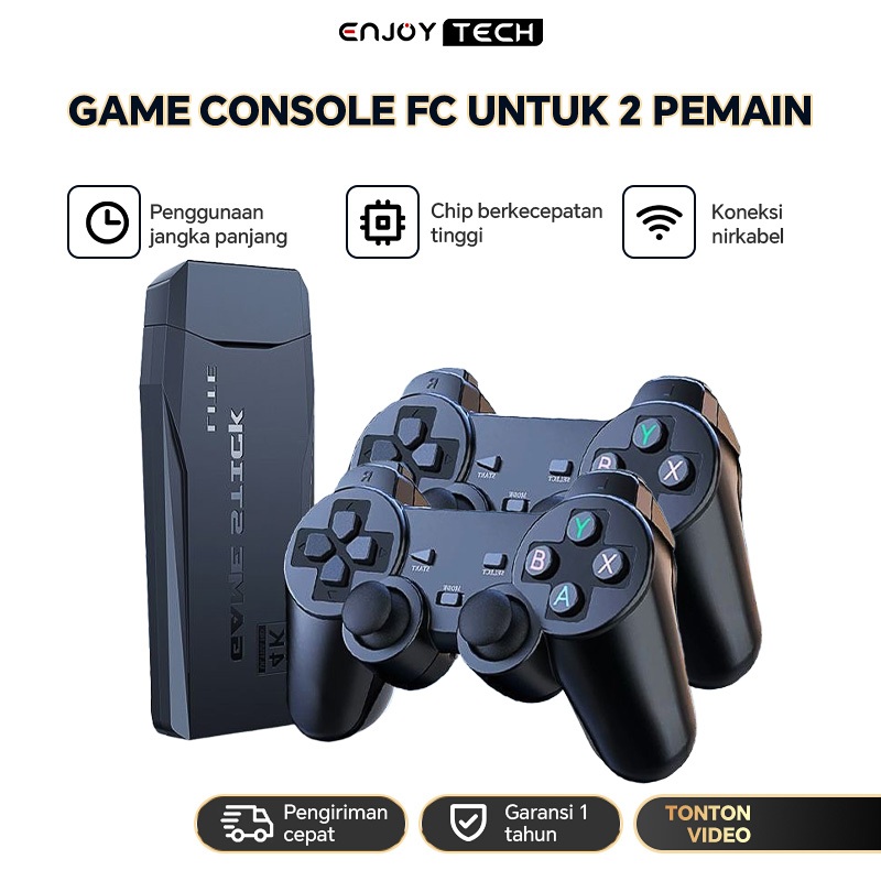 noxashopp ENJOYTECH Game Stick 4K / Gamepad Bluetooth Nirkabel Ganda / Konsol Game 64G Konsol Game