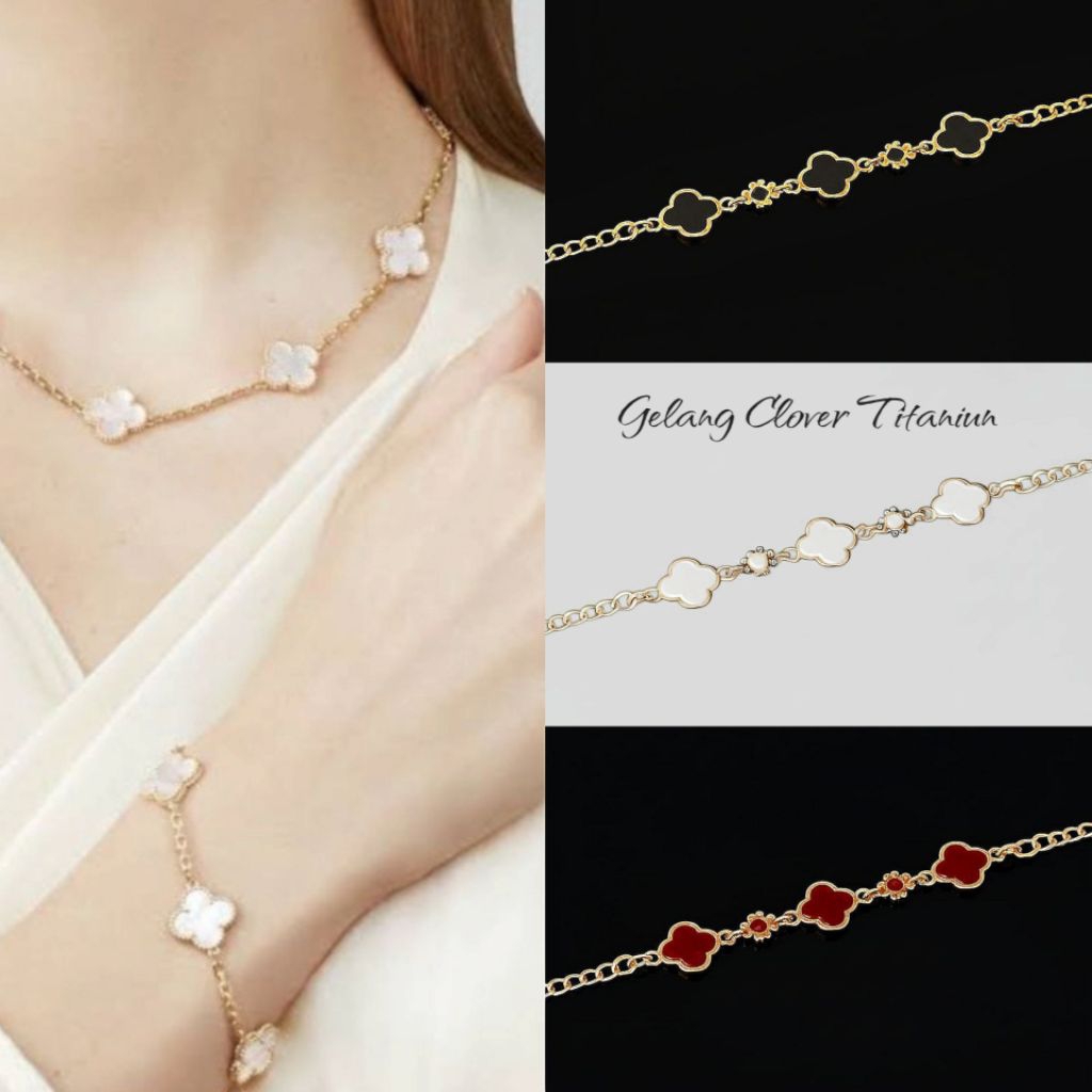 TITANIUM CLOVER BRACELET/GELANG CLOVER TITANIUM