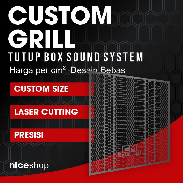 Grill sound ram speaker Custom Laser Cutting – Tutup Box Sound System – Harga per cm² / Ukuran Bisa 