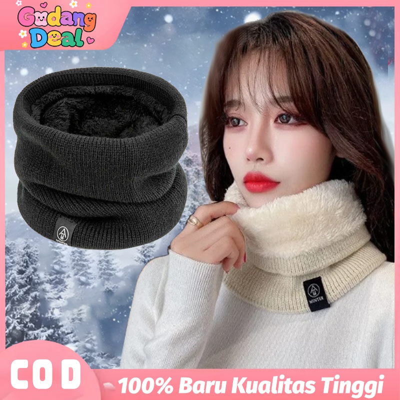 Syal Motor Hangat Bahan Fleece Syal Leher Rajut Tebal, Pelindung Leher Musim Dingin