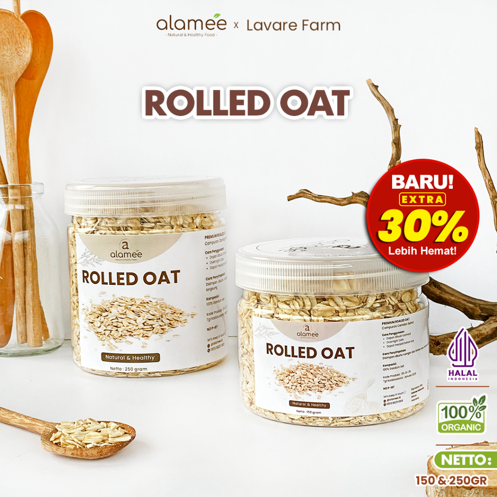 

ALAMEE Rolled Oat Gantum Utuh Biji Kasar Instan Oats Organik Sarapan Cemilan BUMA