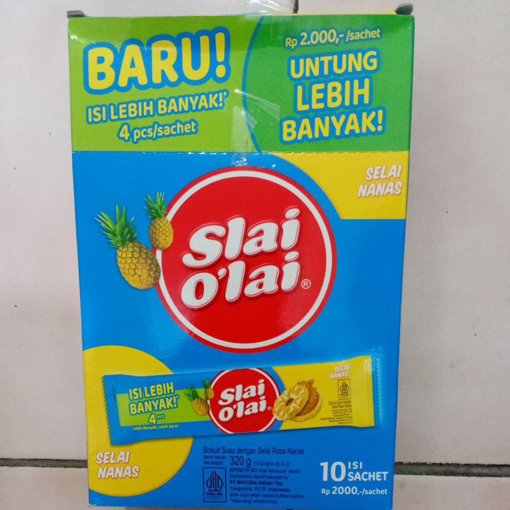 

Slai O'lai Box Rasa Nanas isi 10 Biskuit Selai Olai Snack 320 gr