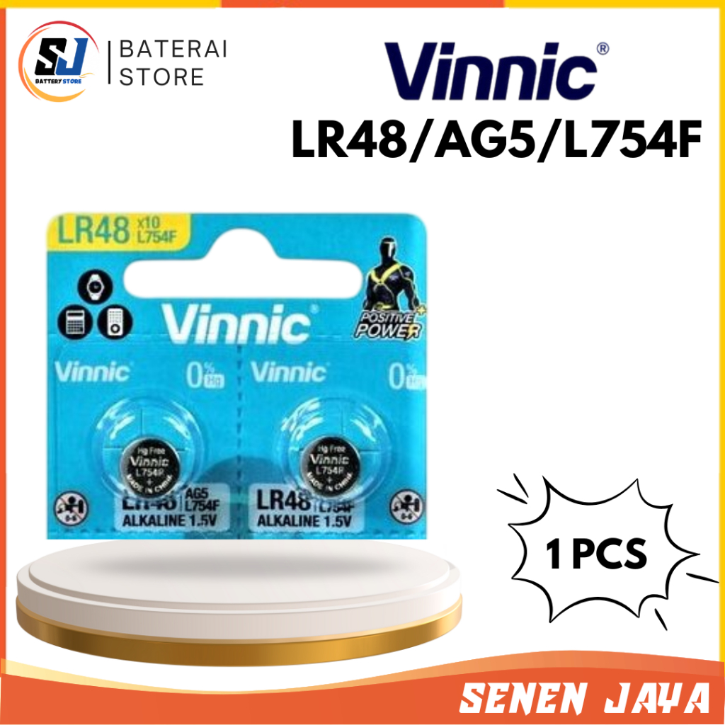 VINNIC LR48 LR750 AG5 L754F HEARING AID Battery Batre Kancing VINNIC LR48 LR750 AG5 L754F