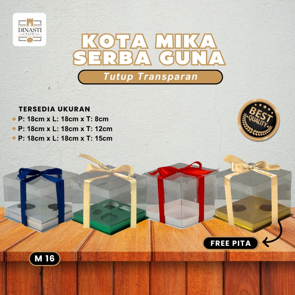 

Cake Box Kotak Kue Mika Transparan Dus Hadiah - Tutup Mika / M16