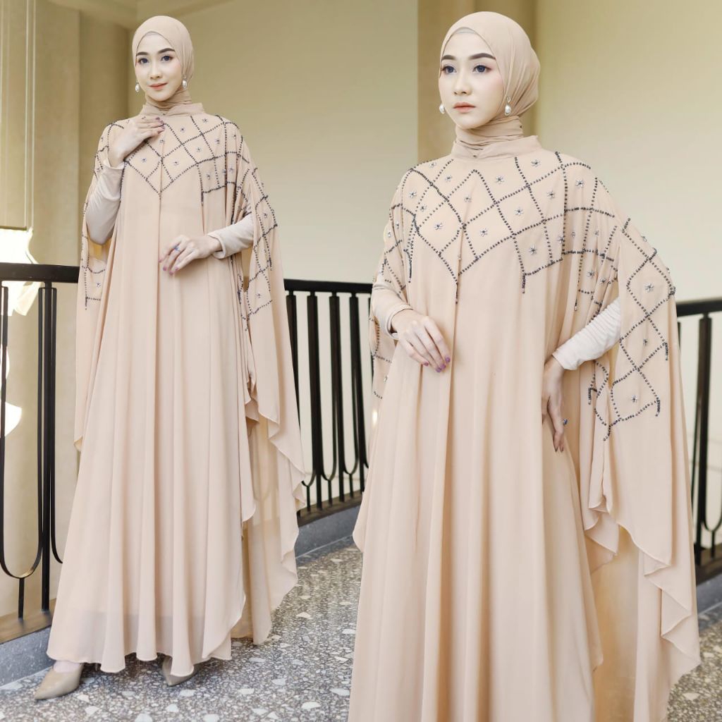 SET KAFTAN ALIYAH// KAFTAN TERBARU MEWAH DAN ELEGAN(FREE INER GAMIS DAN PASHMINA)