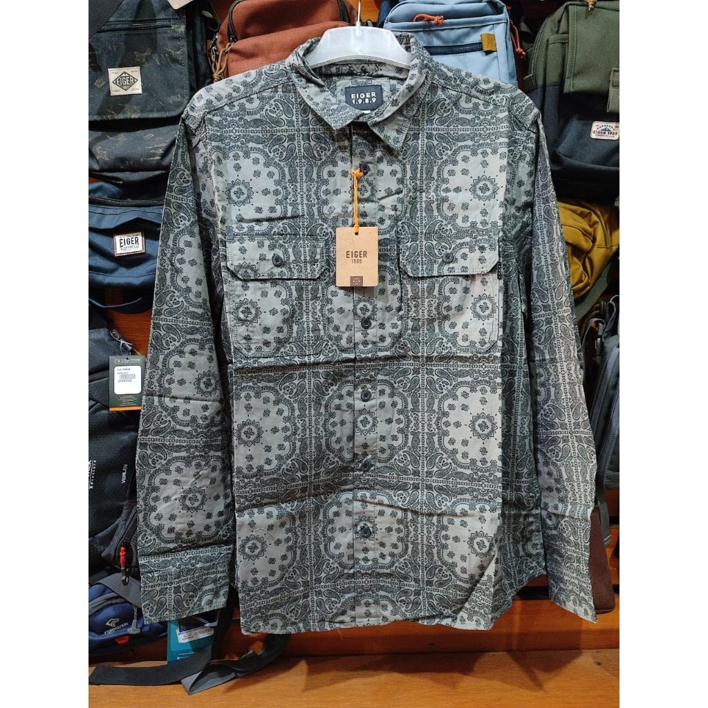 Kemeja Blumen Paisley Grey
