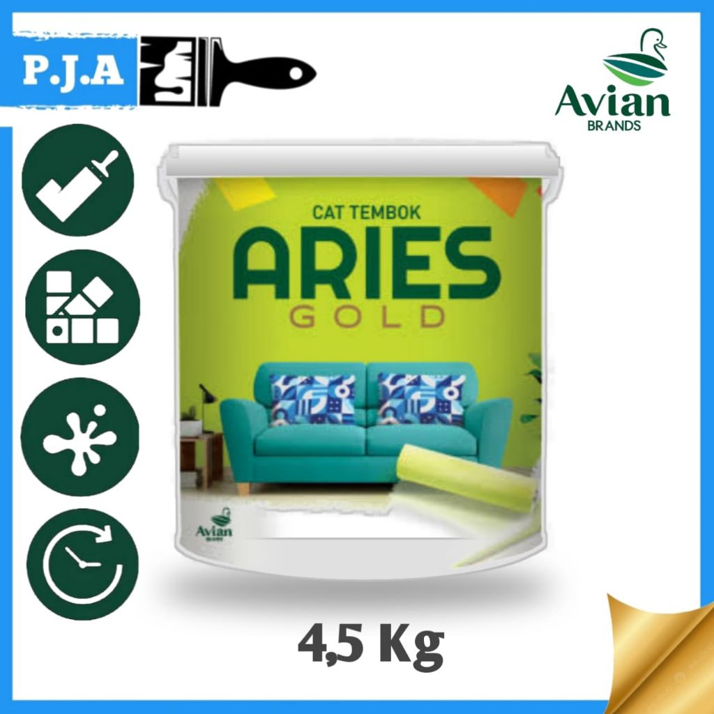 Cat Tembok Aries Gold 4,5 kg. Waterbased