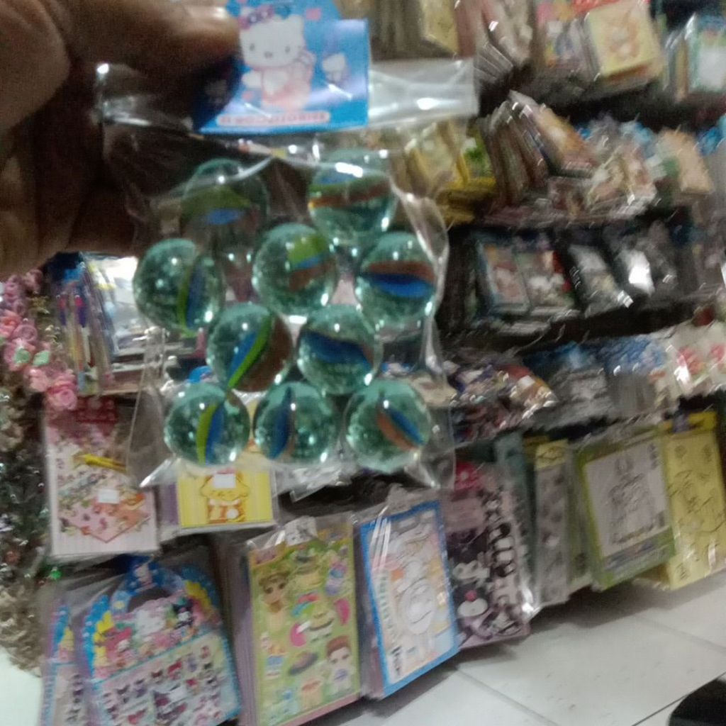 Mainan kelereng besar bening Cristal/kelereng jumbo/gundu besar 1pak isi10pcs