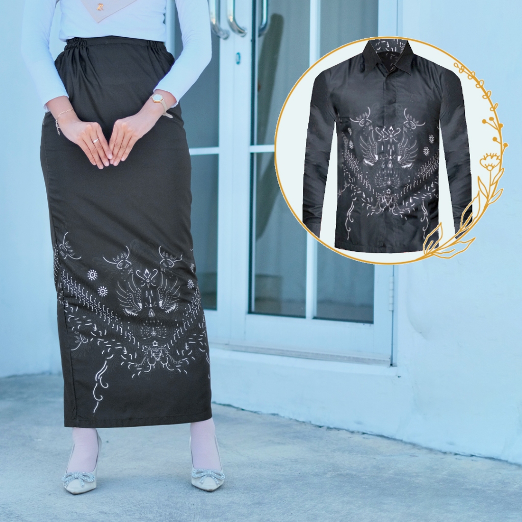 Batik Couple Termurah - Rok Batik Couple Bawahan Kebaya Modern Kemeja Slimfit Baju Batik Furing Baju