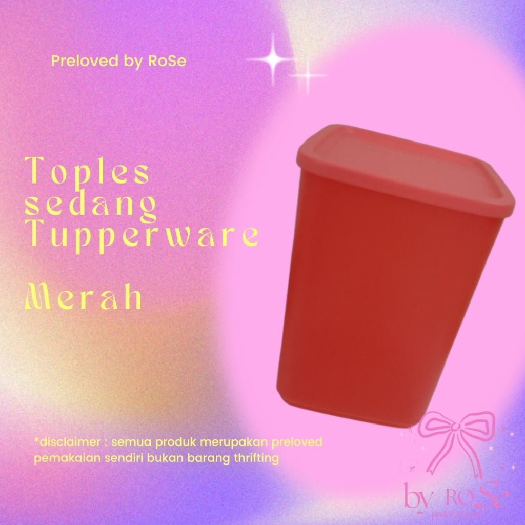 new toples tupperware ukuran sedang warna merah