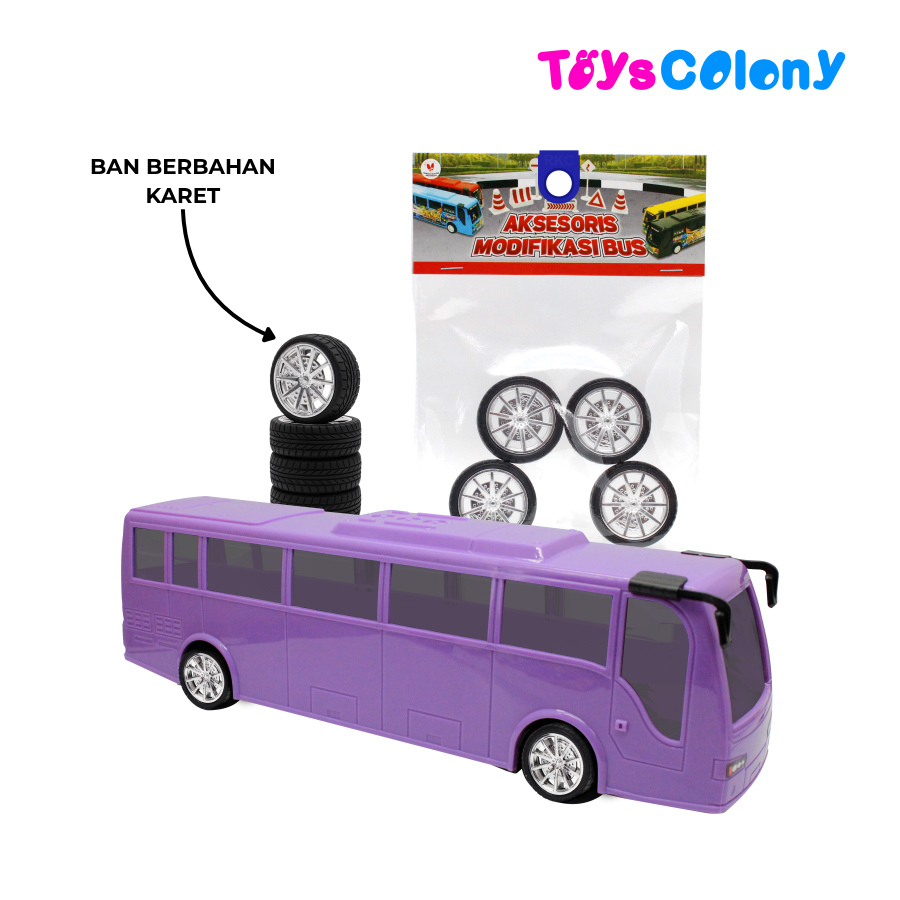 Roda/Ban Karet - Aksesoris Modifikasi Mainan Mobil/Miniatur Bus Telolet/Basuri