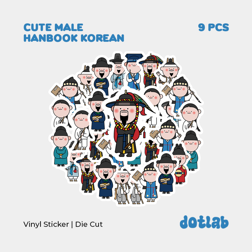 

DOTLAB STICKER PACK MALE HANBOOK KOREAN (9PCS) | Sticker Tumbler | Stiker Laptop Koper Helm