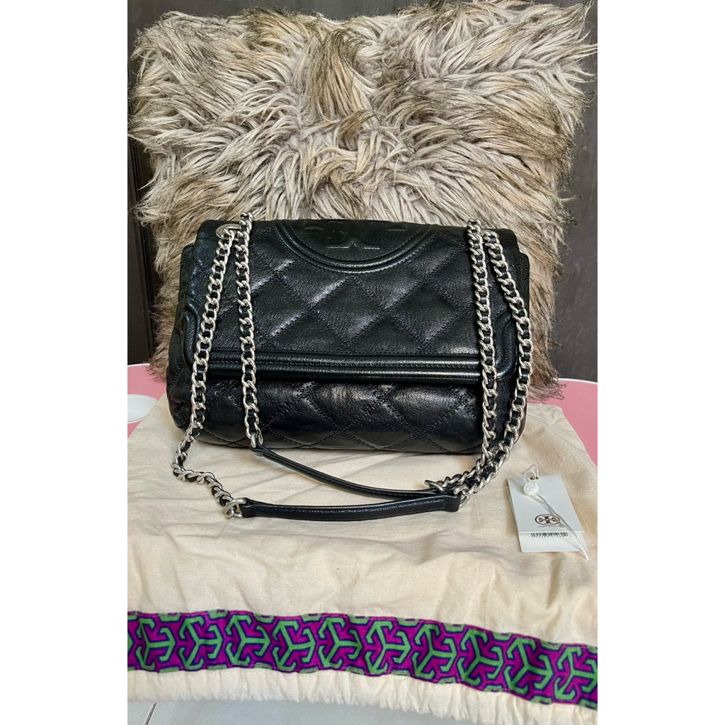 Tas Tory Burch - Fleming Soft Distressed Convertible Shoulder Bag Authentic (Preloved)