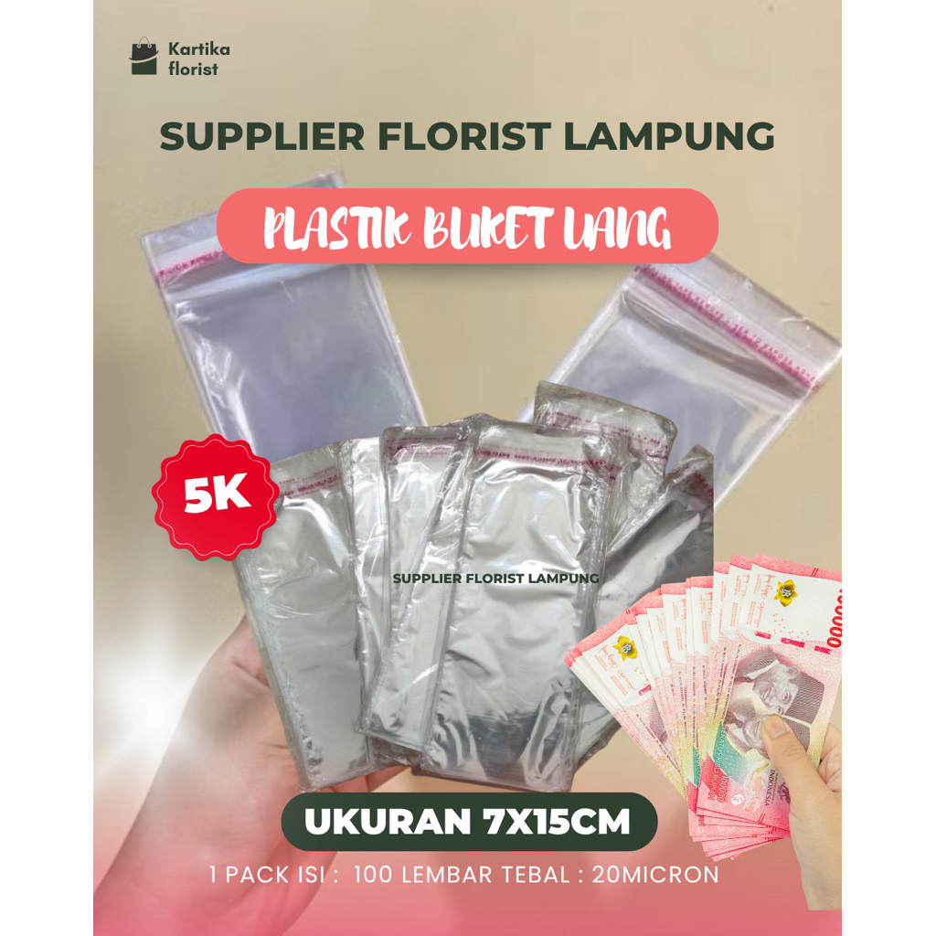 

OPP LAMI Isi Baran 100 Lembar, plastik uang buket