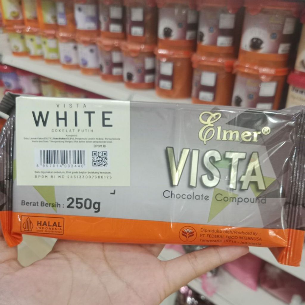 

Elmer Vista White | Coklat Putih Elmer 250 gr