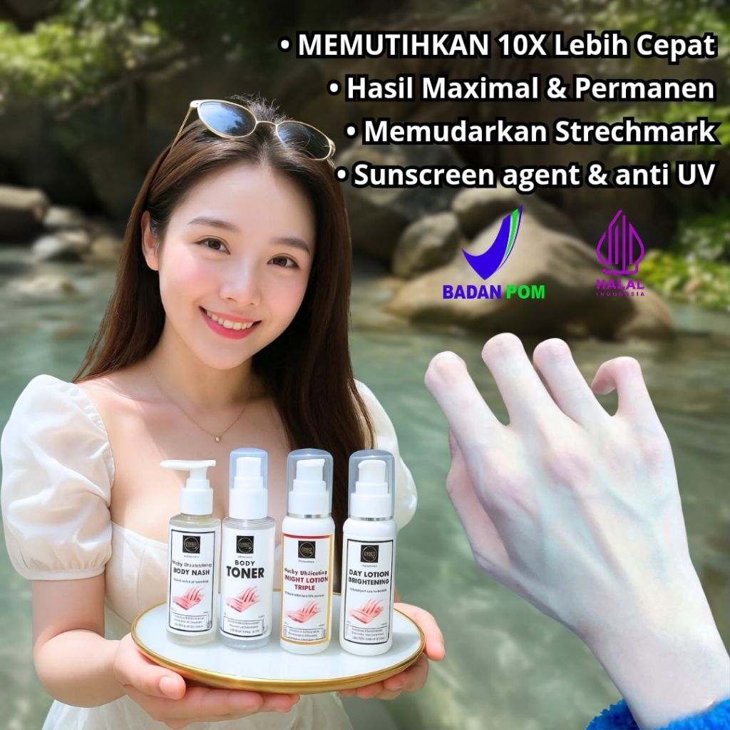 [Official Outlets] Paket Lengkap Mufazkin Body Lotion Whitening Original Bpom Triple Platinum Handbo