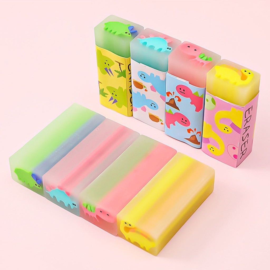 

BISA PENGIRIMAN INSTAN Penghapus Pensil Motif Cartoon Little Dinosaur Eraser Learning