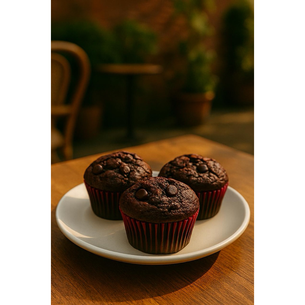 

Double Chocolate Muffin homemade - lembut, moist