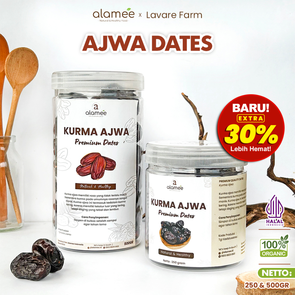 

ALAMEE Kurma Ajwa Nabi Asli Premium Super Grade A Madinah Crown Dates Manis Lembut BUMA