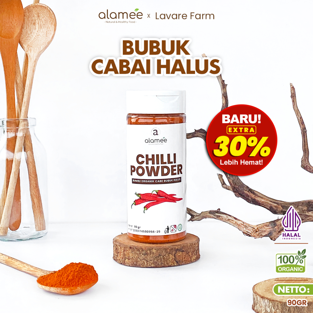 

ALAMEE Bumbu Cabe Cabai Bubuk Kering Halus Pedas Chilli Seasoning Powder Cabai Rempah Asli Dapur 90g BUMA