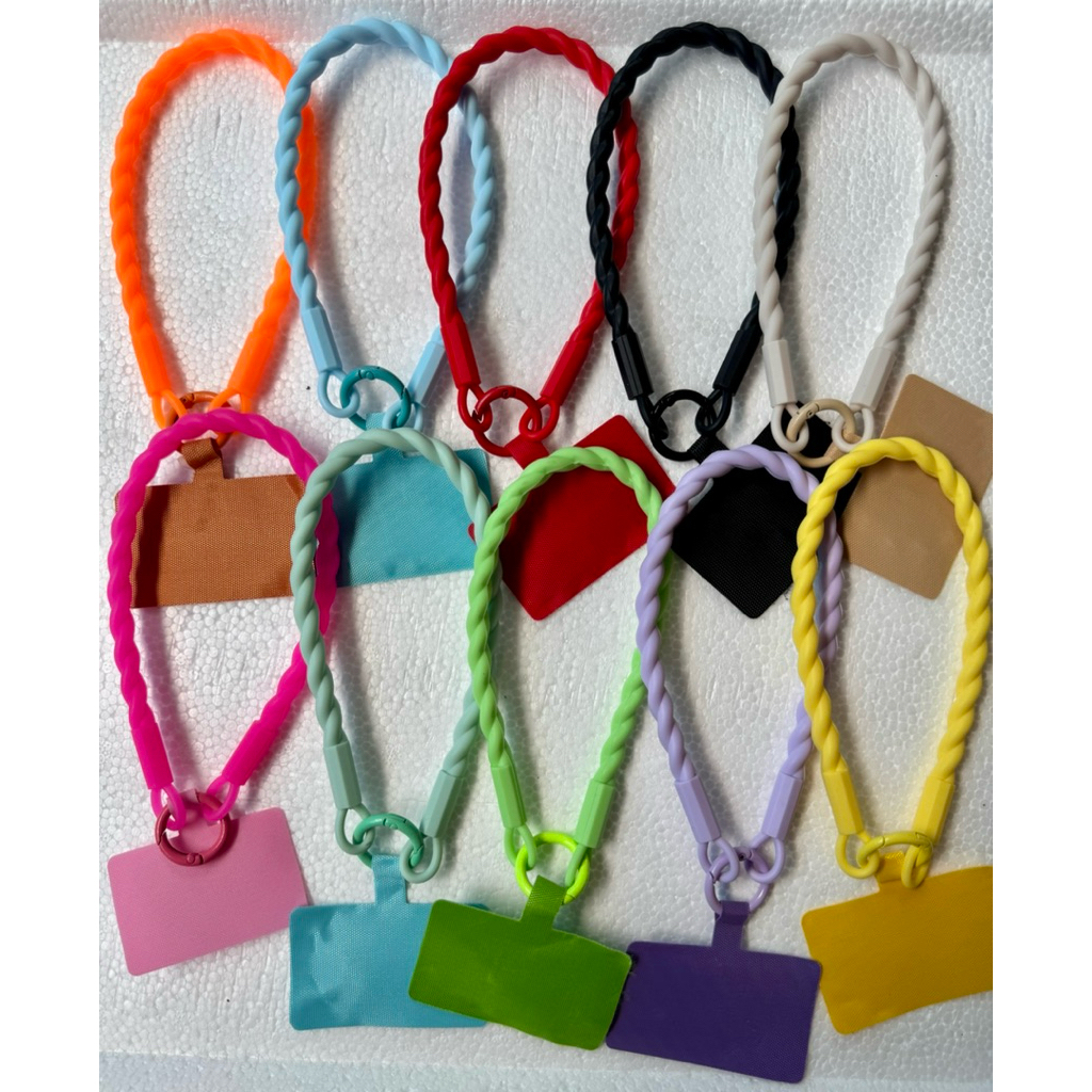 Tali Lanyard Stabilo Warna Pendek karet Fanta Colour Phone strap mini gantungan gelang HP handphone 