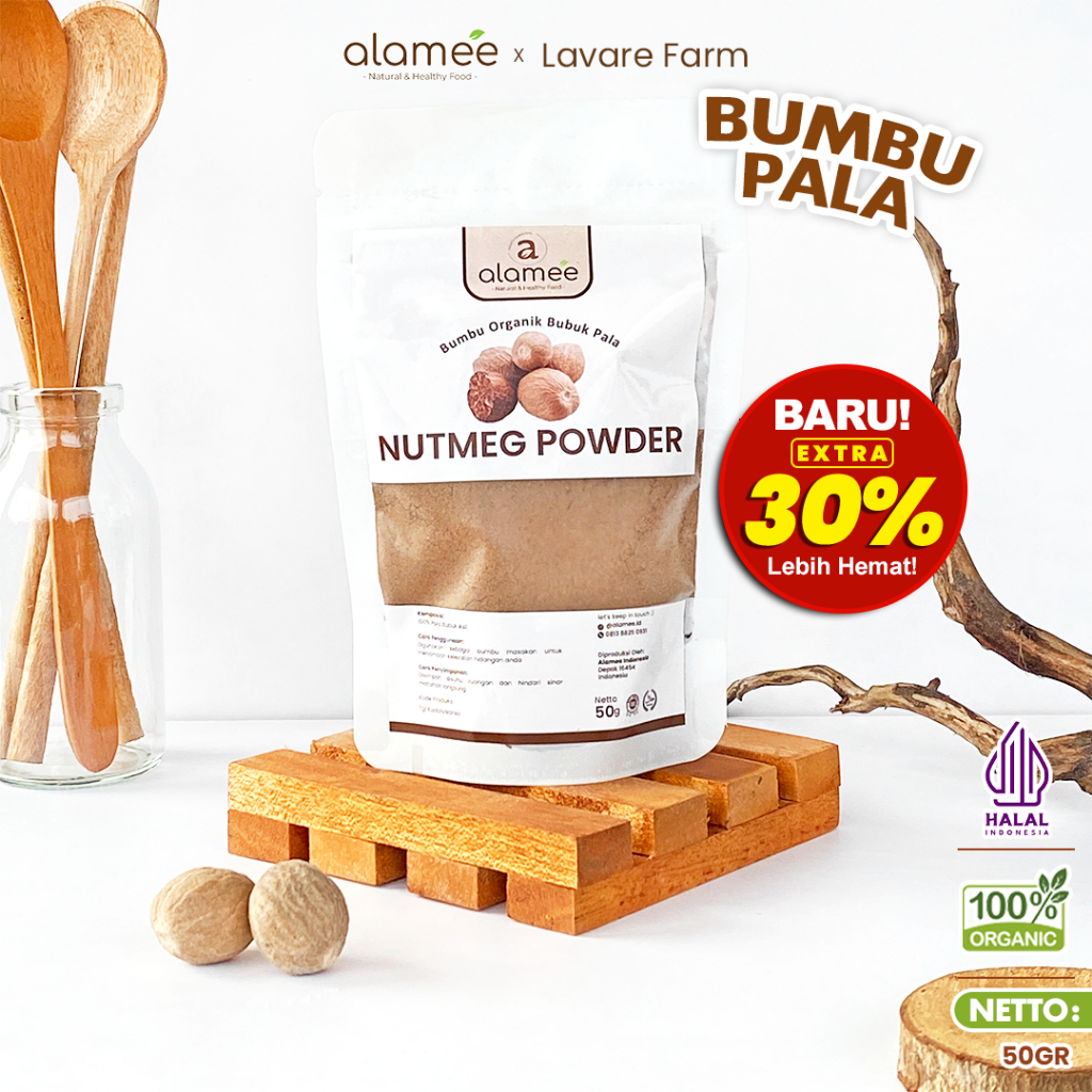 

Bumbu Dapur Pala Bubuk Nutmeg Powder Rempah Murni Asli Tanpa Campuran Organik