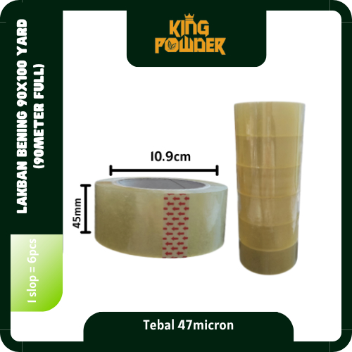 

[KHUSUS PEMBELIAN 1DUS] Lakban Bening 45mm x 100 yard | Lakban 45x100 | Lakban Bening 1 DUS