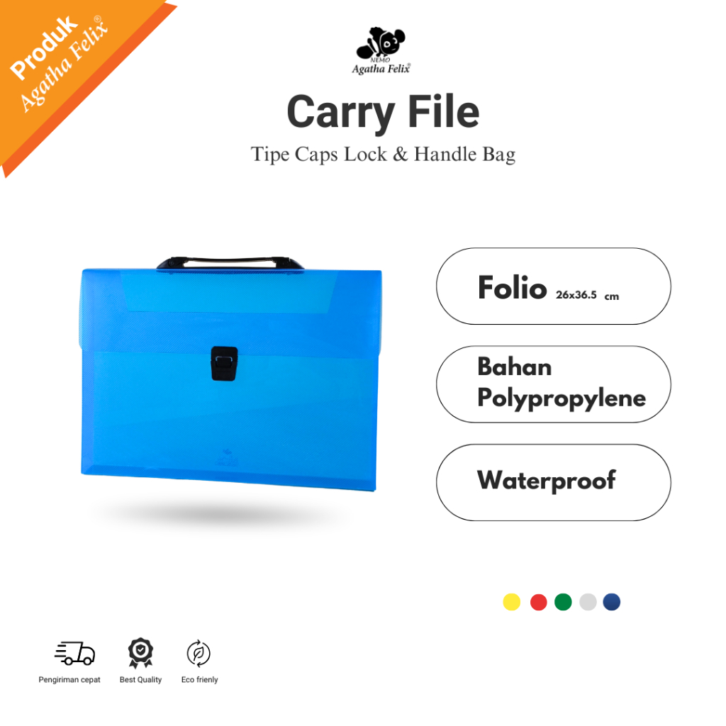 

Carry File F4 Tipe 4 cm - Caps Lock & Handle Bag | Agatha Felix