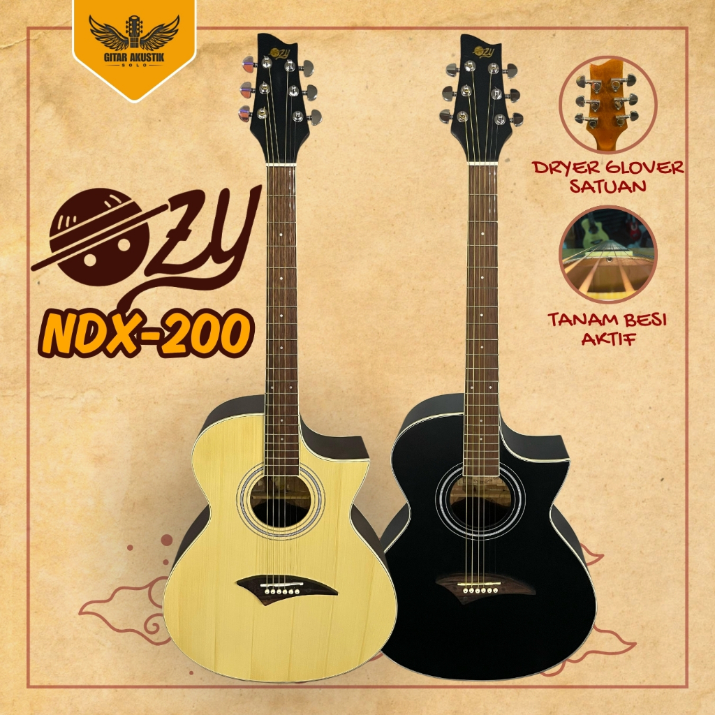 Gitar Akustik OZY NDX-200 Original / Gitar Akustik Ori Tanam Besi
